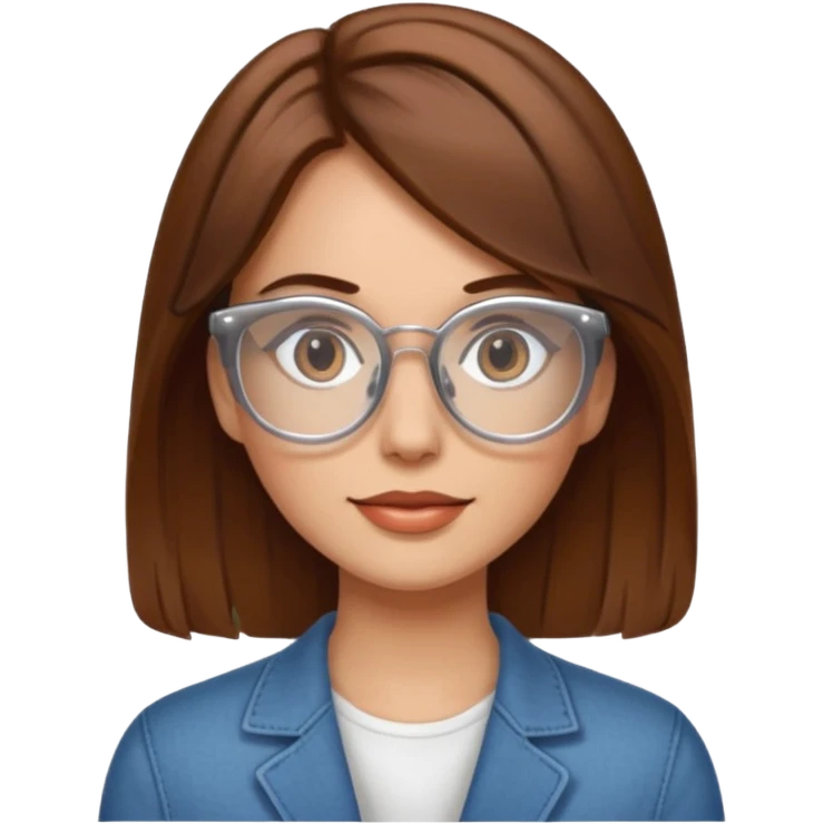 femme brune lunettes transparentes emoji