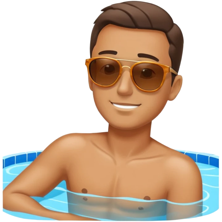 A man in pool and relaxing  emoji