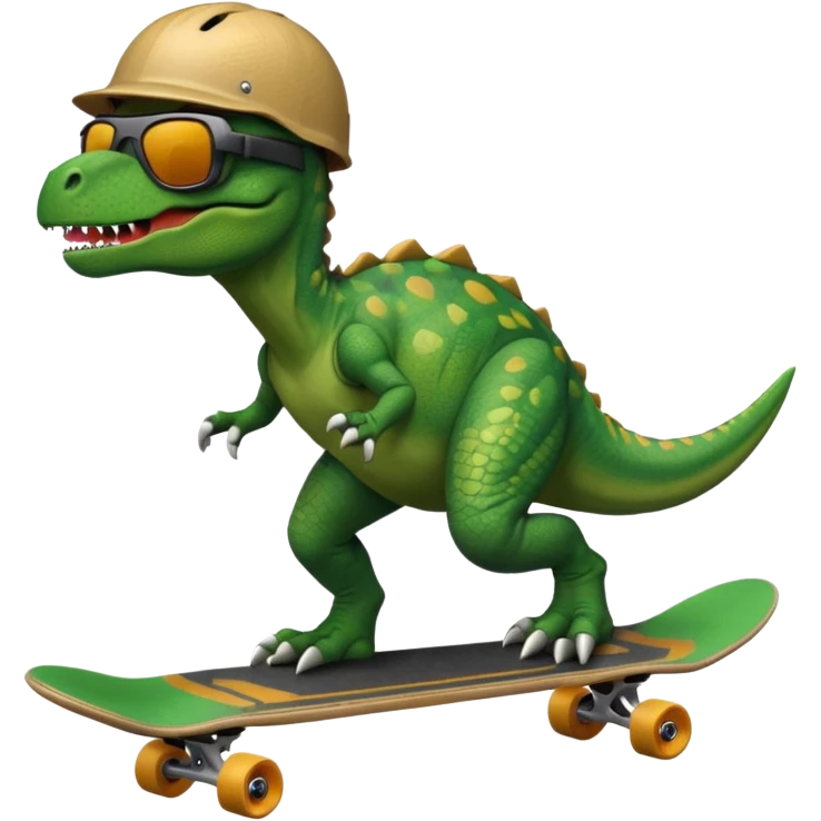 Dinosaur on a skateboard emoji