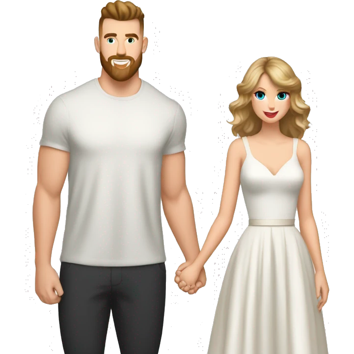 Taylor swift and Travis Kelce holding hands emoji