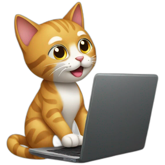 cat working on a laptop emoji