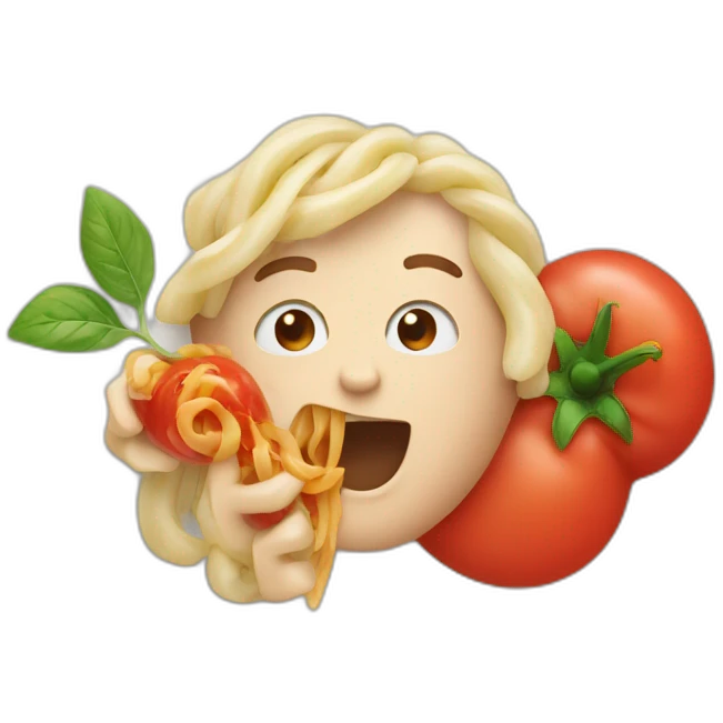 human eating  tomato pasta emoji