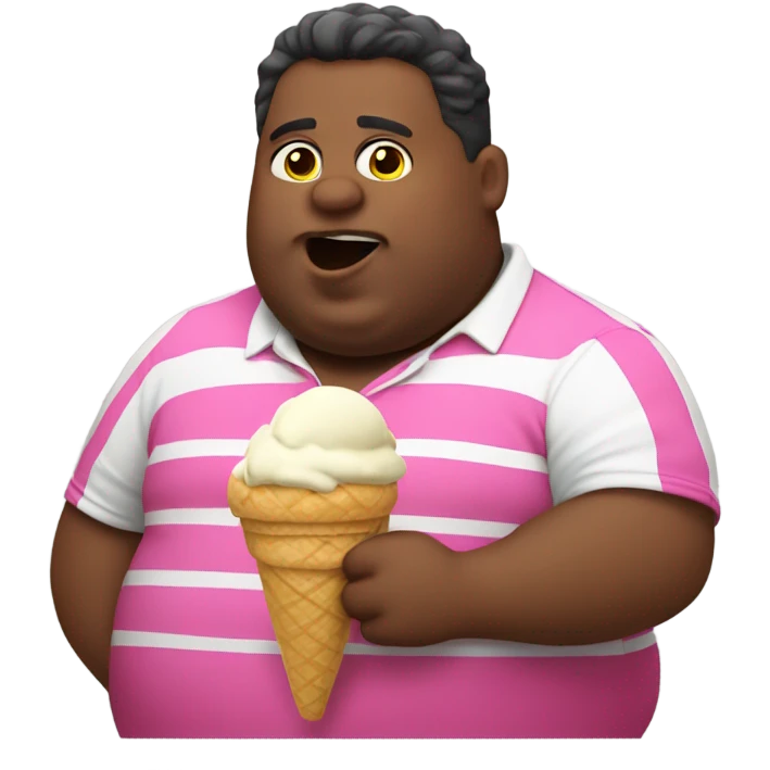 Fat man eating ice cream emoji