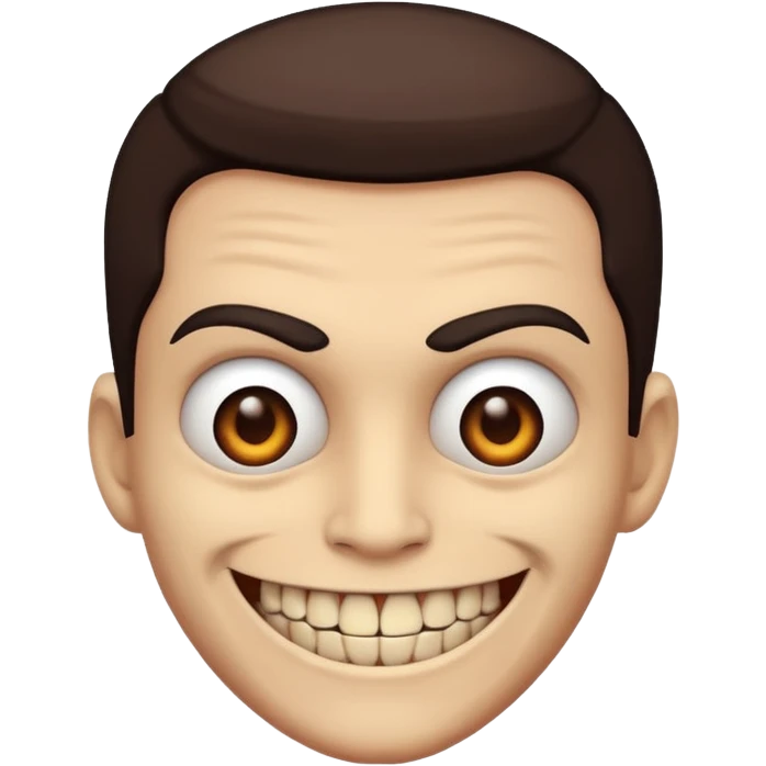 A emoji in which there is a deadly smile like toji from jujutsu kaisen and he is looking towards me scary way, male character  emoji
