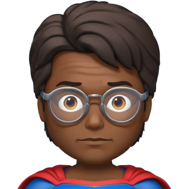 superman with hair and glasses character face only front face different emoji
