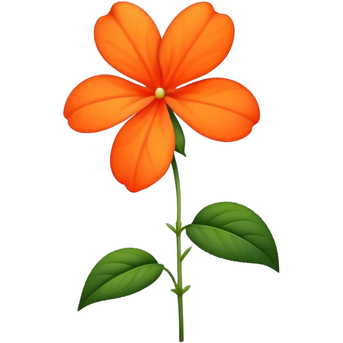 single Orange Impatiens, straight stem emoji