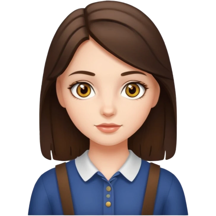 Country brunette girl with hazel eyes emoji