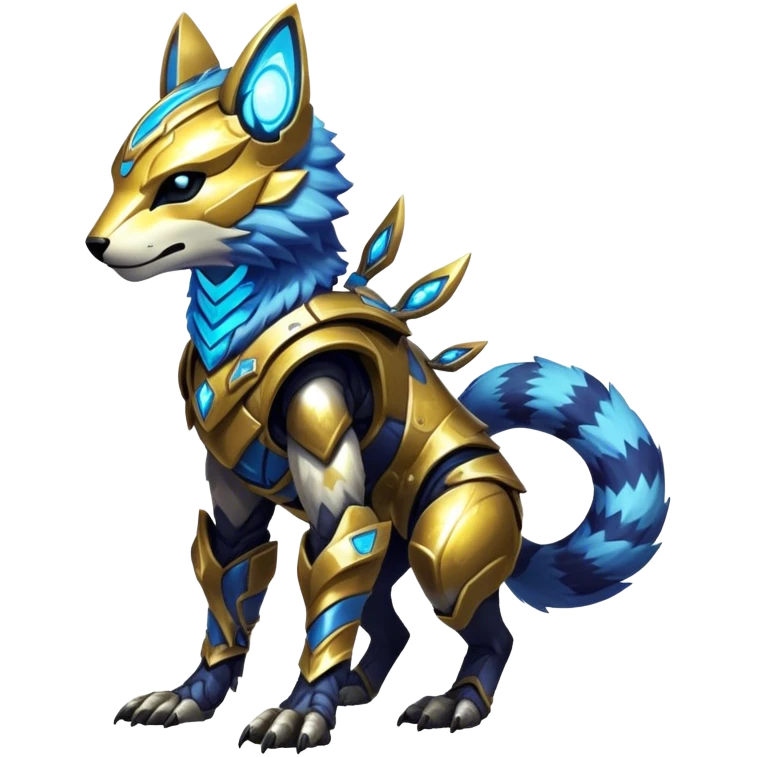 Shiny Epic Edgy Cool Colorful Vibrant Modern Vernid-Protogen-creature-animal, full body emoji