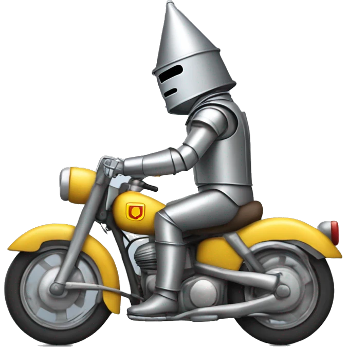 Crazy Tin Man riding motorcycle emoji