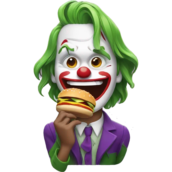 joker eating burger emoji