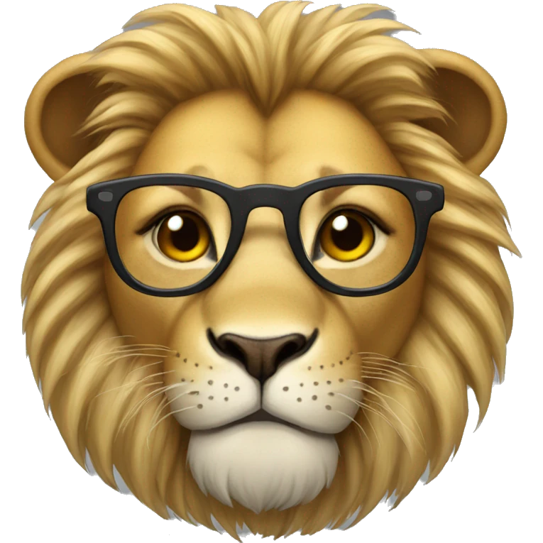 A lion with glasses  emoji
