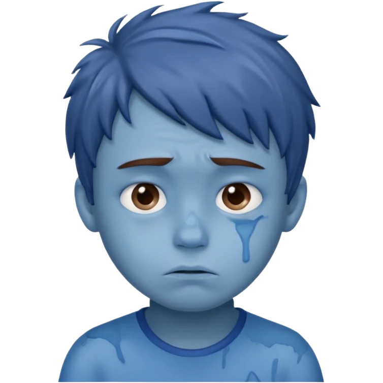 Sad face blue. emoji  boy emoji