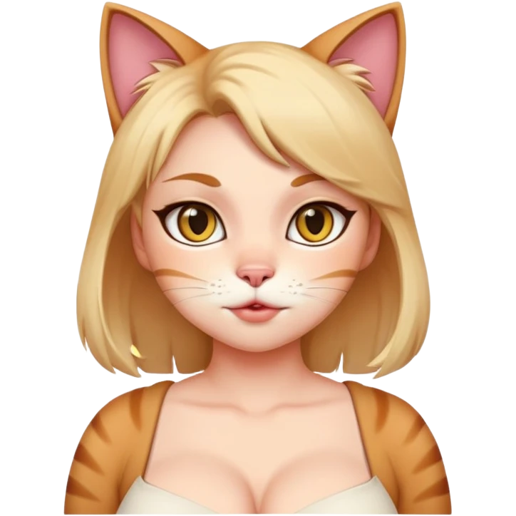 Cat girl with large boobs emoji