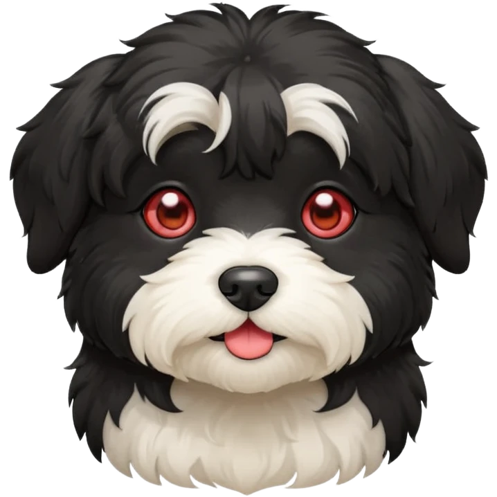 All black havanese with heart eyes emoji