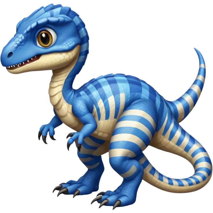 baby velociraptor with blue stripe like in jurassic world movies emoji