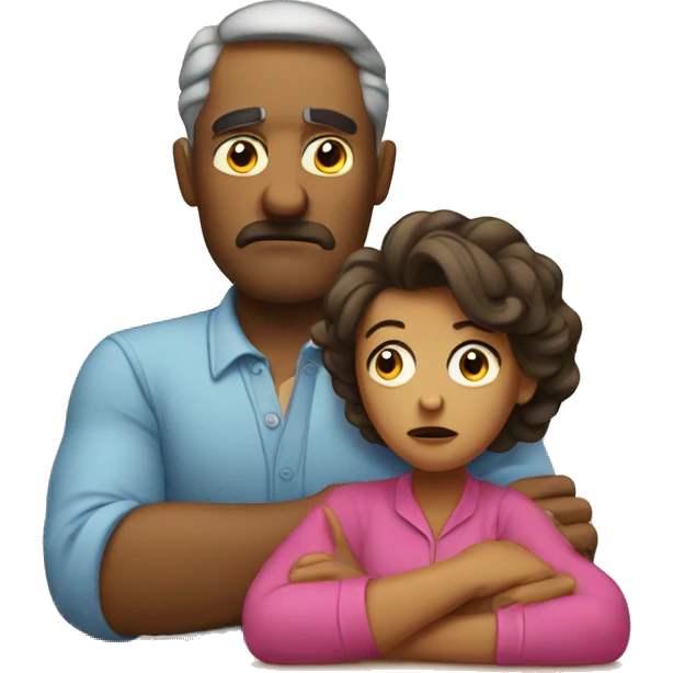 disappointed mother and father giving thumbs down emoji