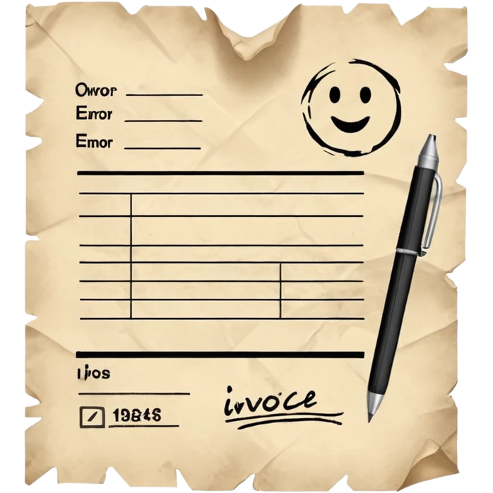 invoice with error emoji