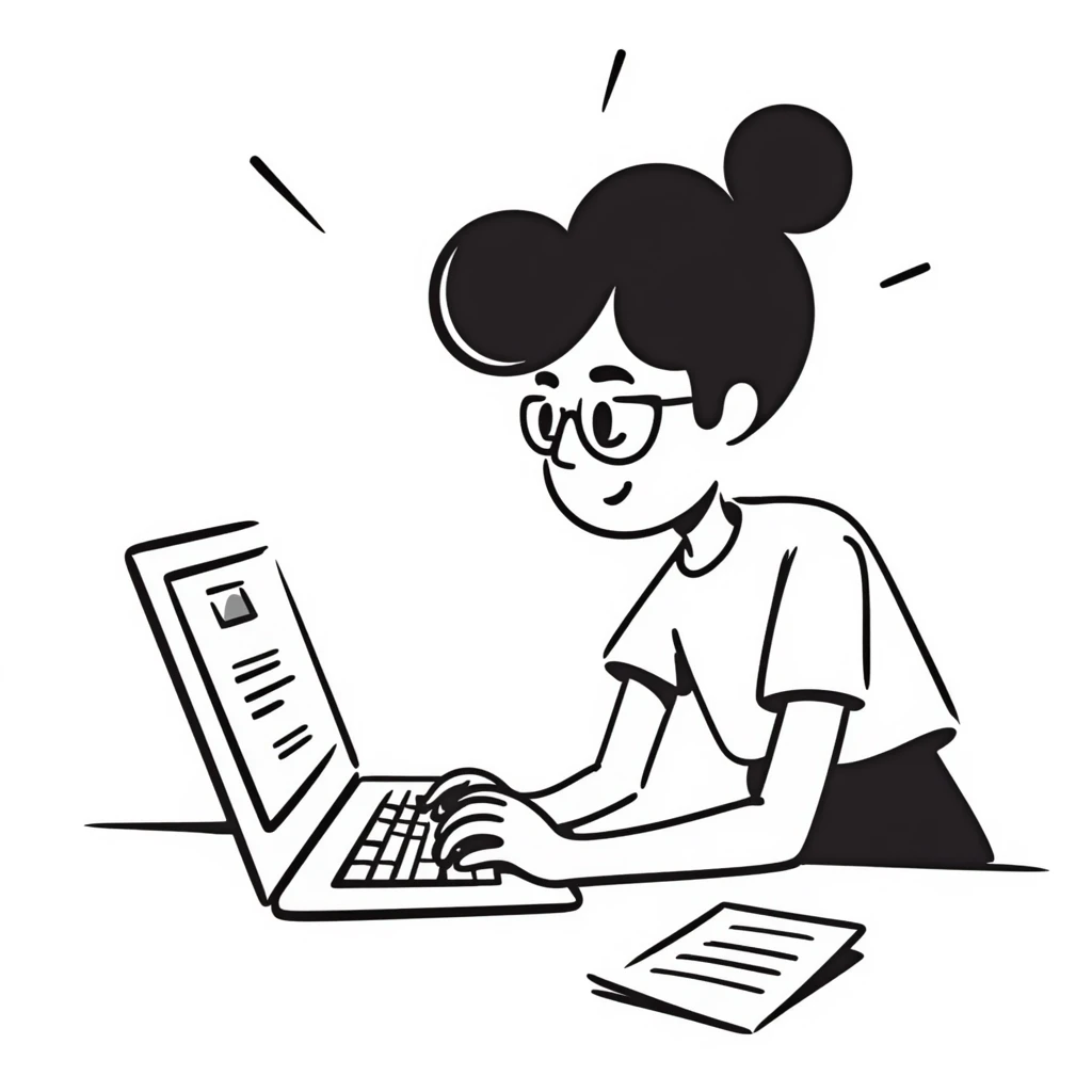 brunette girl working on a laptop emoji