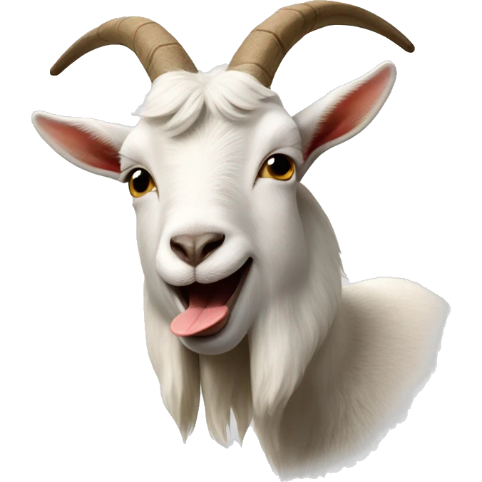 Goat showing tongue emoji