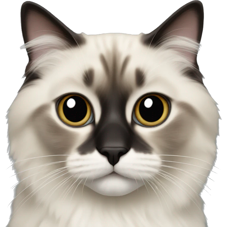 Ragdoll cat with black nose emoji