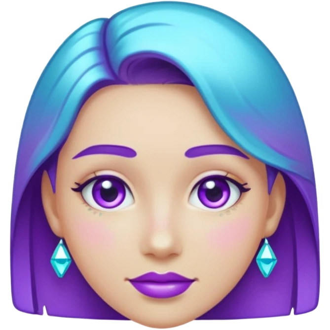 glitter purple and cian pin officer emoji