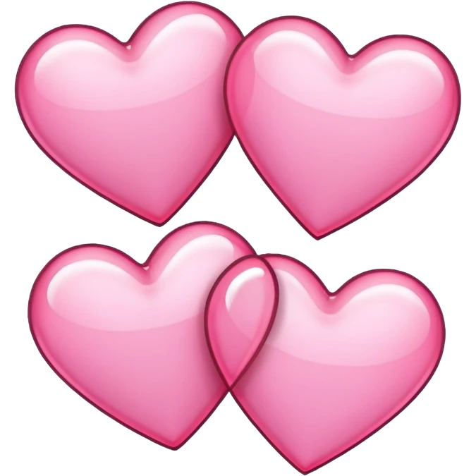 three pink pixel hearts with white-glowing effect emoji