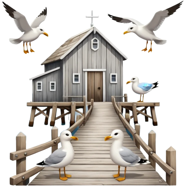 wharf with seagulls emoji