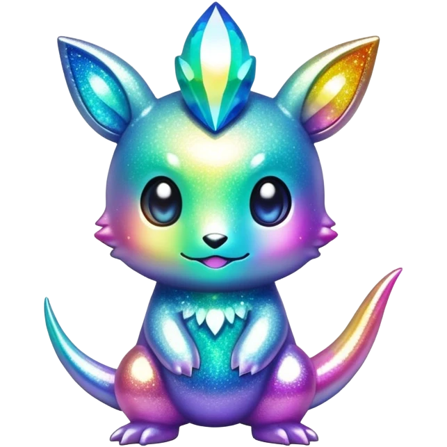 Randomly-colored colorful iridescent sparkly chibi Fakémon-creature emoji