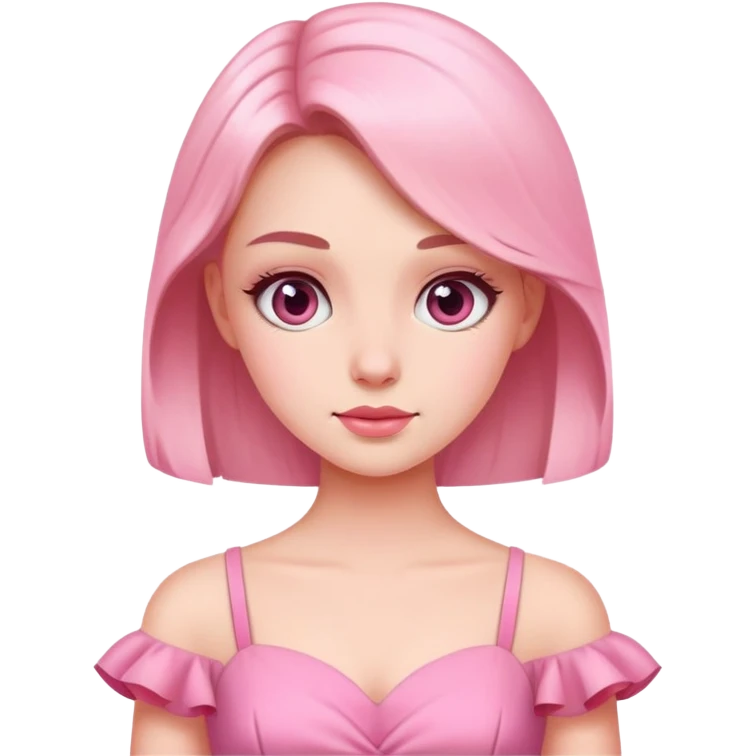 pretty girl with pink emoji