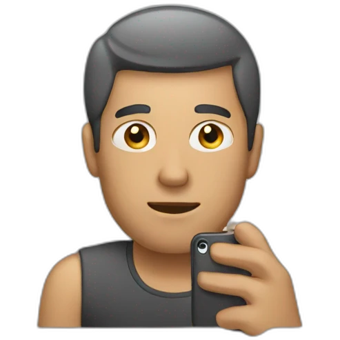 men using iphone emoji
