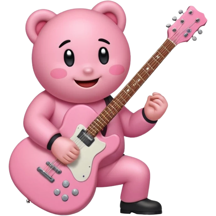 Kirby plays a base guitar emoji