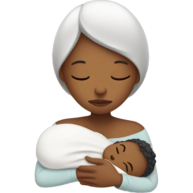 sad mother with newborn emoji