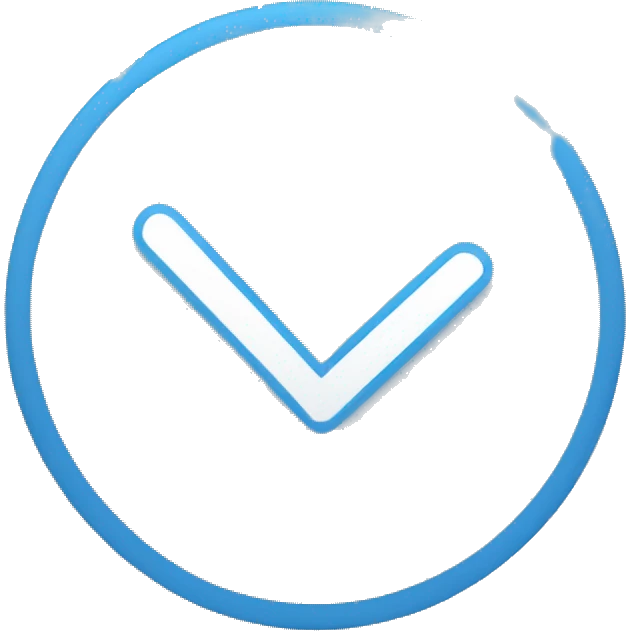 Verification tick in white ✔️ inside a circle in blue color. emoji