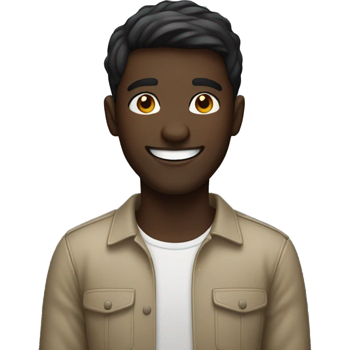 smiling dark-skinned male indoors emoji