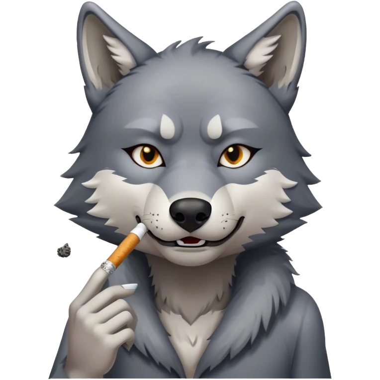 wolf smoking cigarette  emoji