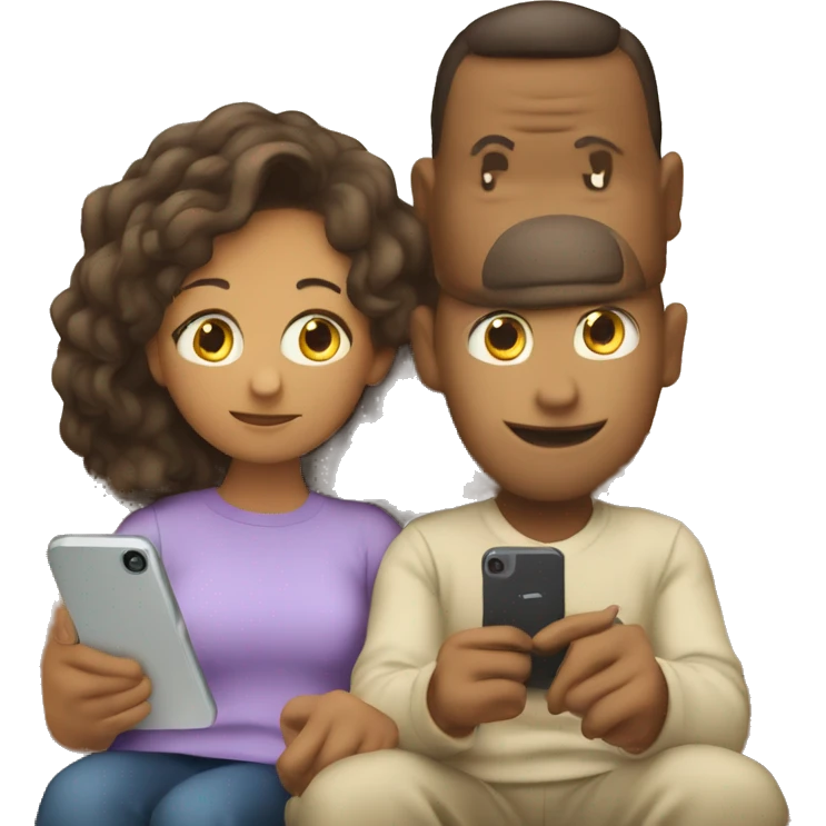 parents check where their kids are by smart phone, simple like a logo of an app emoji