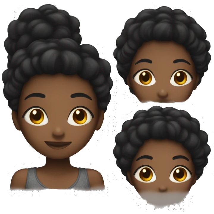 Black girl with black hair emoji