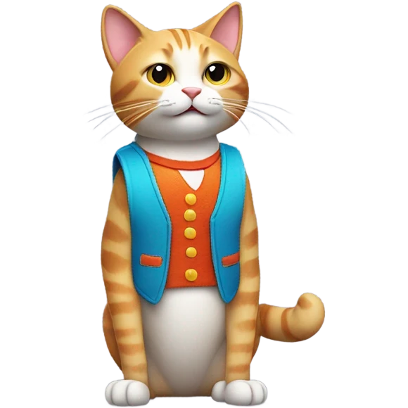 Cat in a vest flipping you off emoji