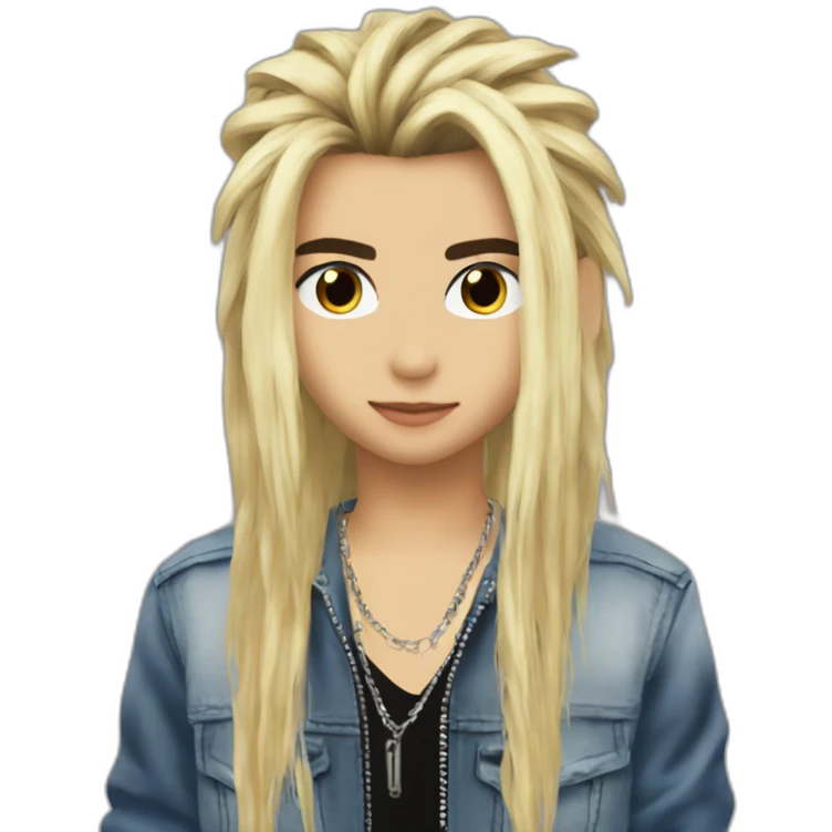 bill kaulitz long blonde hair 2023 emoji