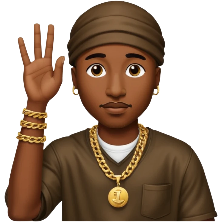 Tupac qui lève la main  emoji