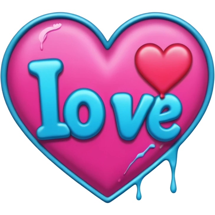 I love you in grafitti emoji