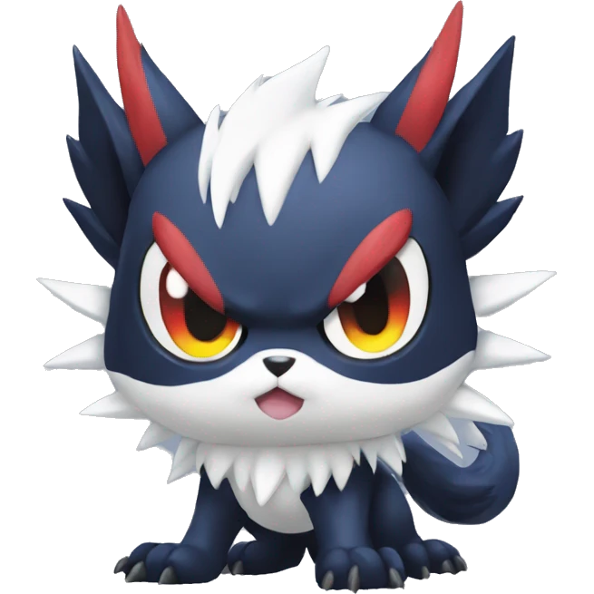 Edgy Cool Kawaii Nargacuga-Litten-Absol-Pokémon Full Body emoji