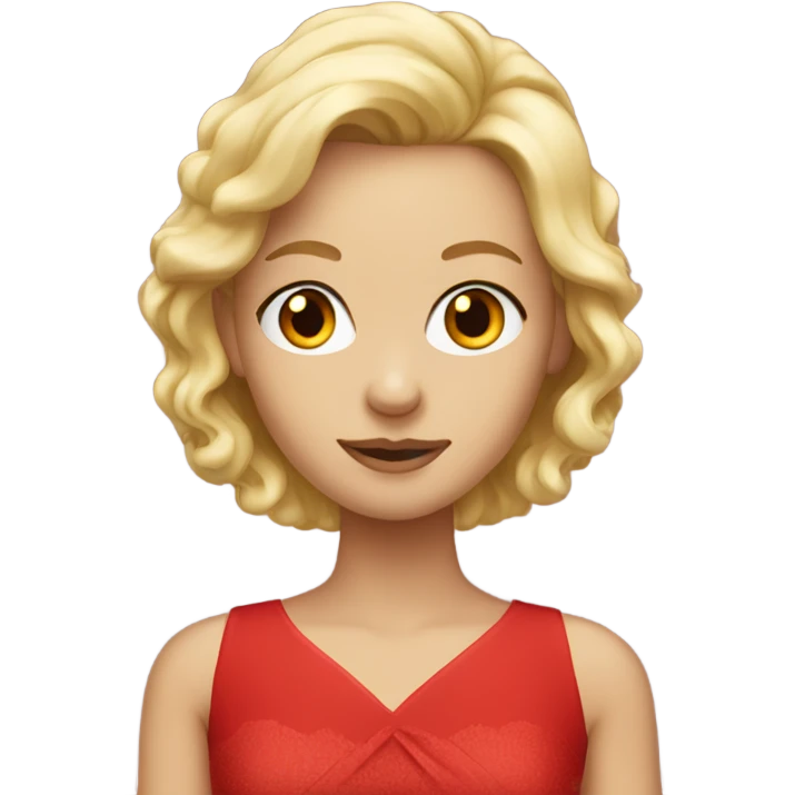 Blonde girl in a red dress  emoji