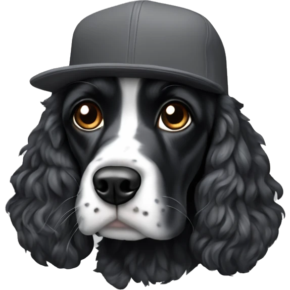 black cocker spaniel cap gray emoji