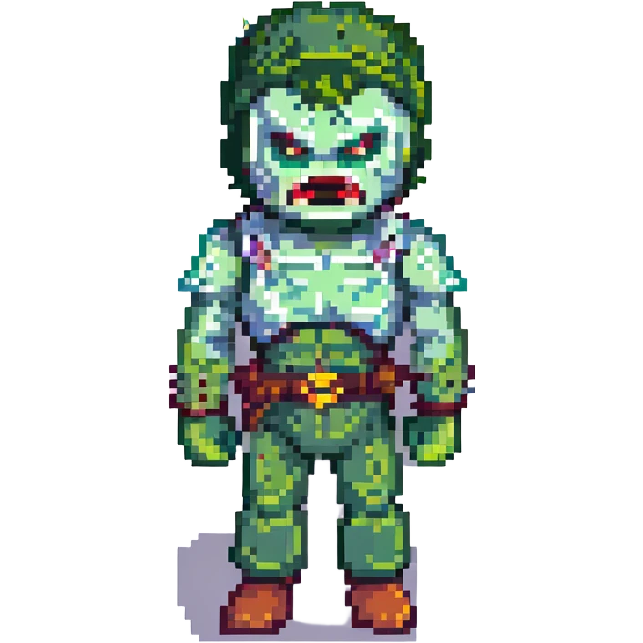 Make Meruem look angry in pixel art style, standing, classic video game look, angry face. emoji