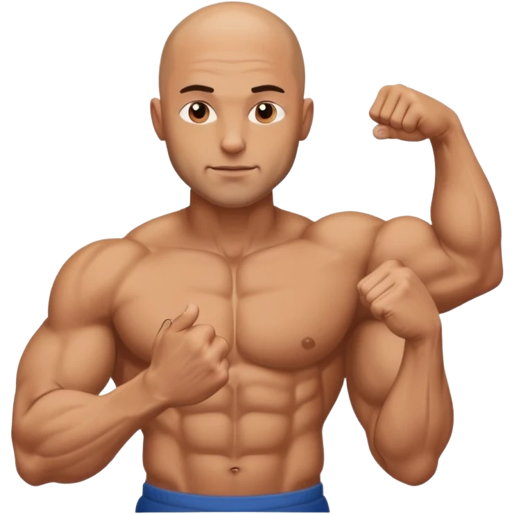 gym daddy with no hair 35 years old flexing muscle emoji
