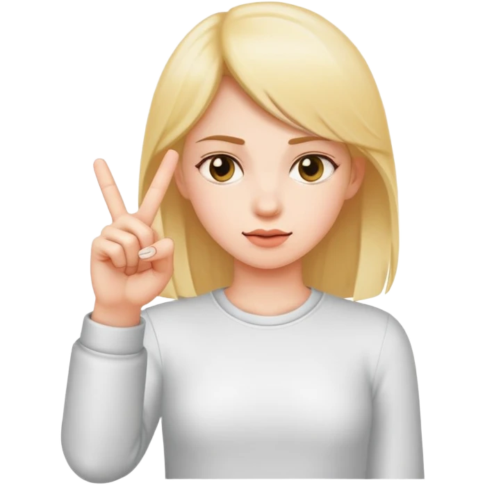 Girl putting up middle finger emoji
