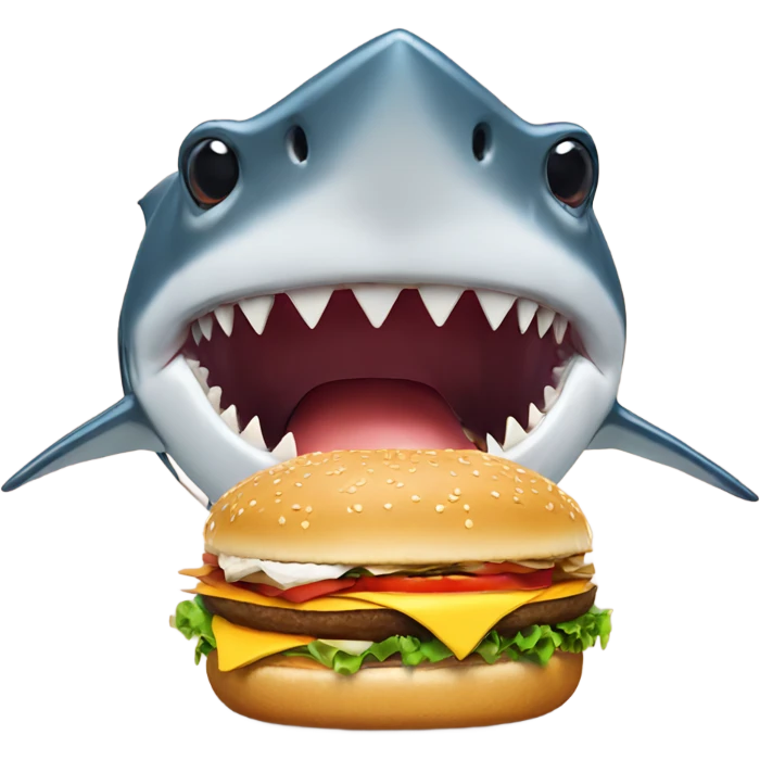 Shark eating a burger emoji