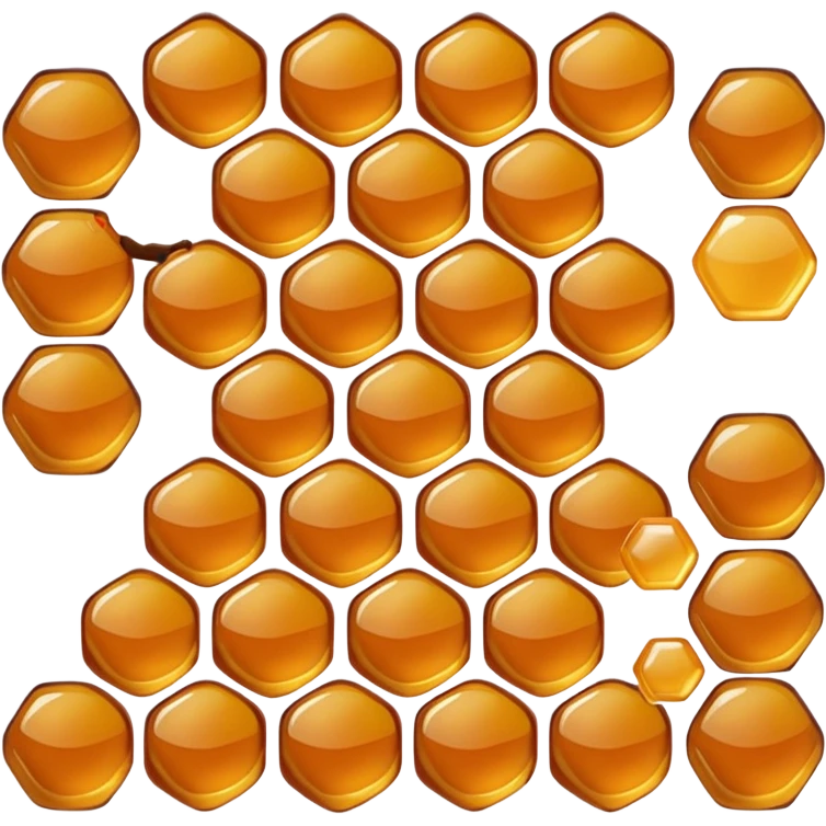 A natural honeycomb panel filled with amber honey. emoji