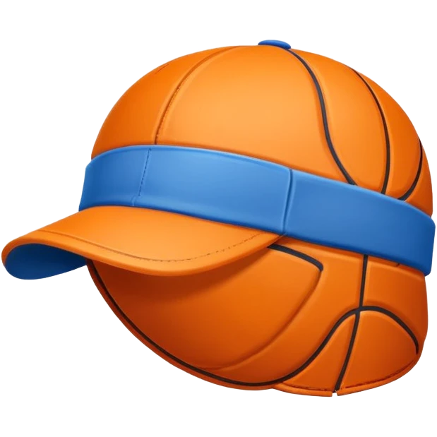 basketball cap object icon, sporty cap with basketball logo style (no text), 3D cartoon, mobile game icon style, clean background, no watermark
 emoji